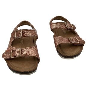 Cat & Jack Rose Gold Ankle Strap Sandals Size 5 Toddler Girl's